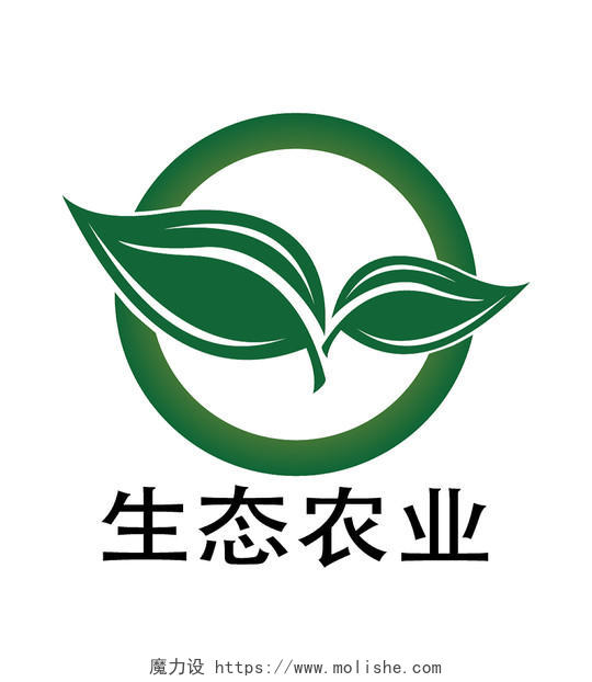 绿色几何简约卡通风生态农业LOGO农业logo